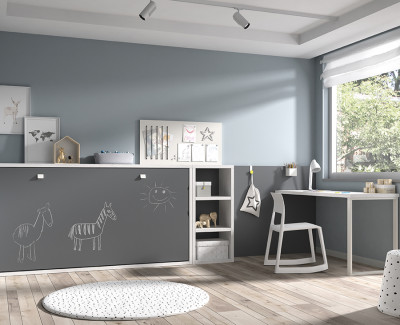 Chambre avec lit bébé pour jumeaux convertible et armoire - UNNIQ Habitat