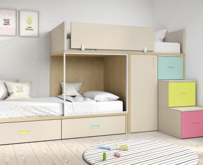 Chambre bébé avec lit convertible en chambre enfant, et armoire - UNNIQ  Habitat