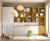 Chambre avec lit escamotable avec bureau, étagères, tiroirs et armoire