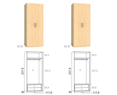 Armoire avec 4 portes battantes