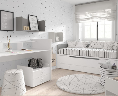 Chambre bébé avec lit convertible en chambre enfant, et armoire - UNNIQ  Habitat