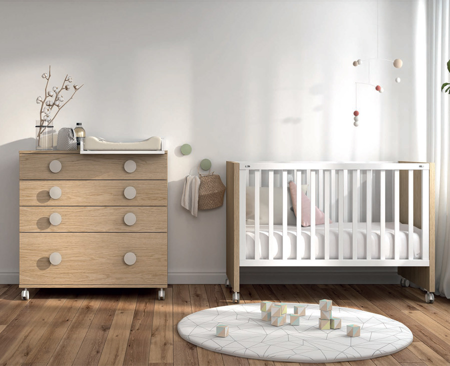 Lit bébé avec barrière rabattable pour matelas de 120x60 cm - UNNIQ Habitat