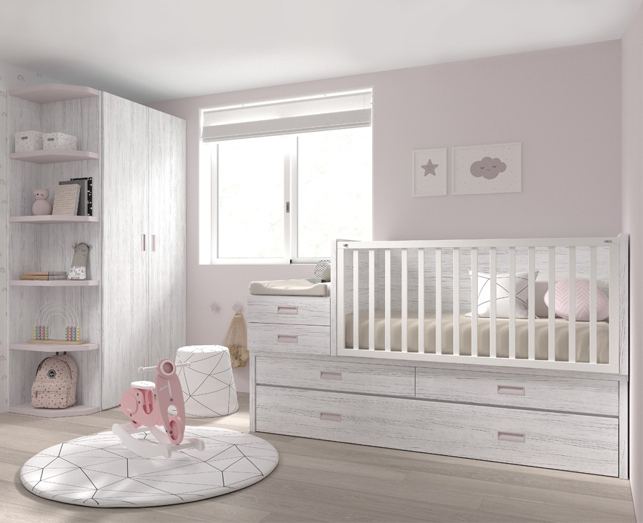 Chambre bébé avec lit convertible en chambre enfant, et armoire - UNNIQ  Habitat